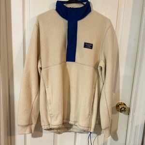 Cream and Blue Fleece Pullover